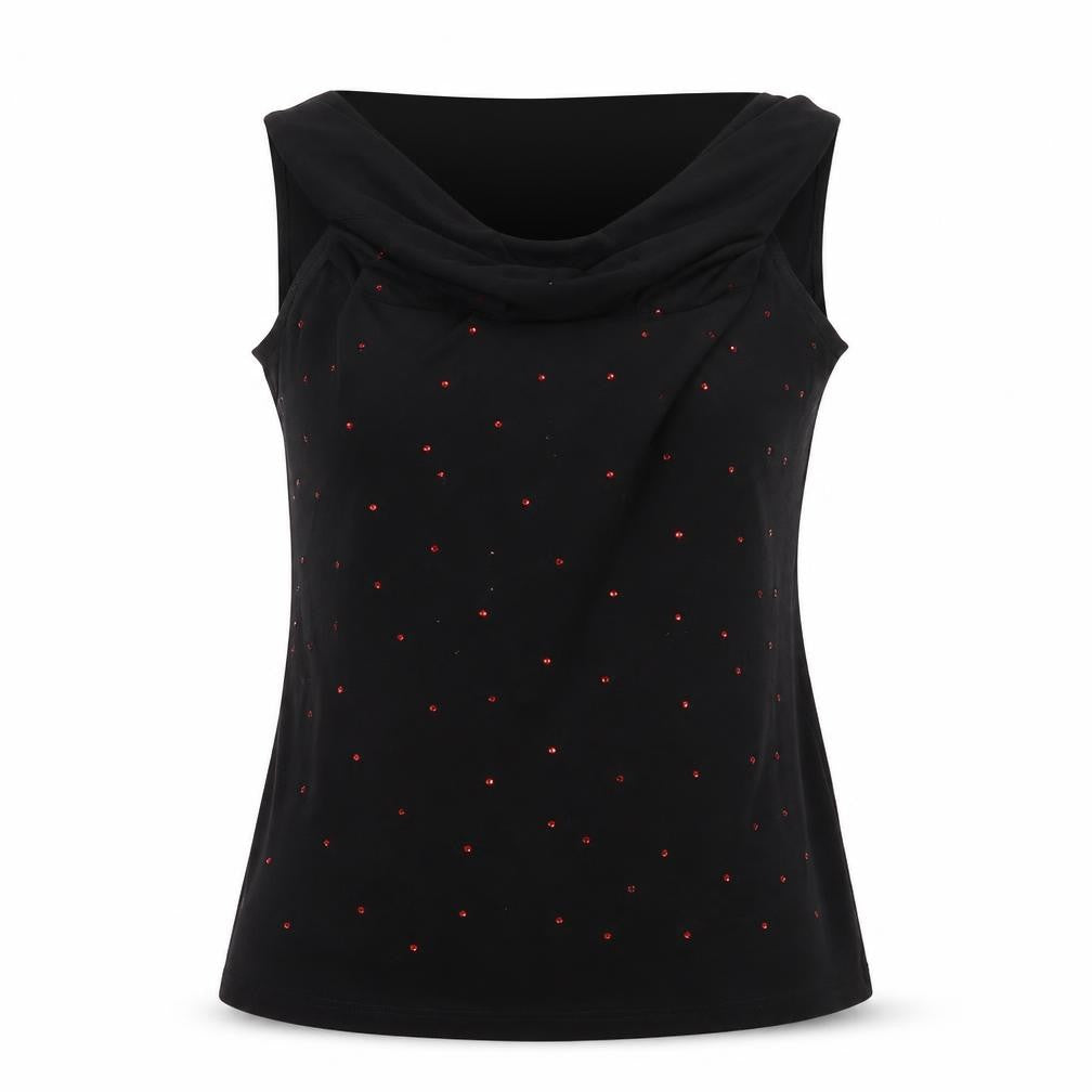 Front view of Klass women’s black tunic blouse, size M