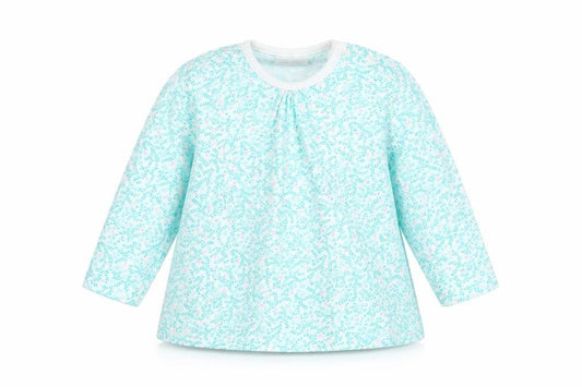 Front view of Next girls’ green floral a-line, size 3-6, months