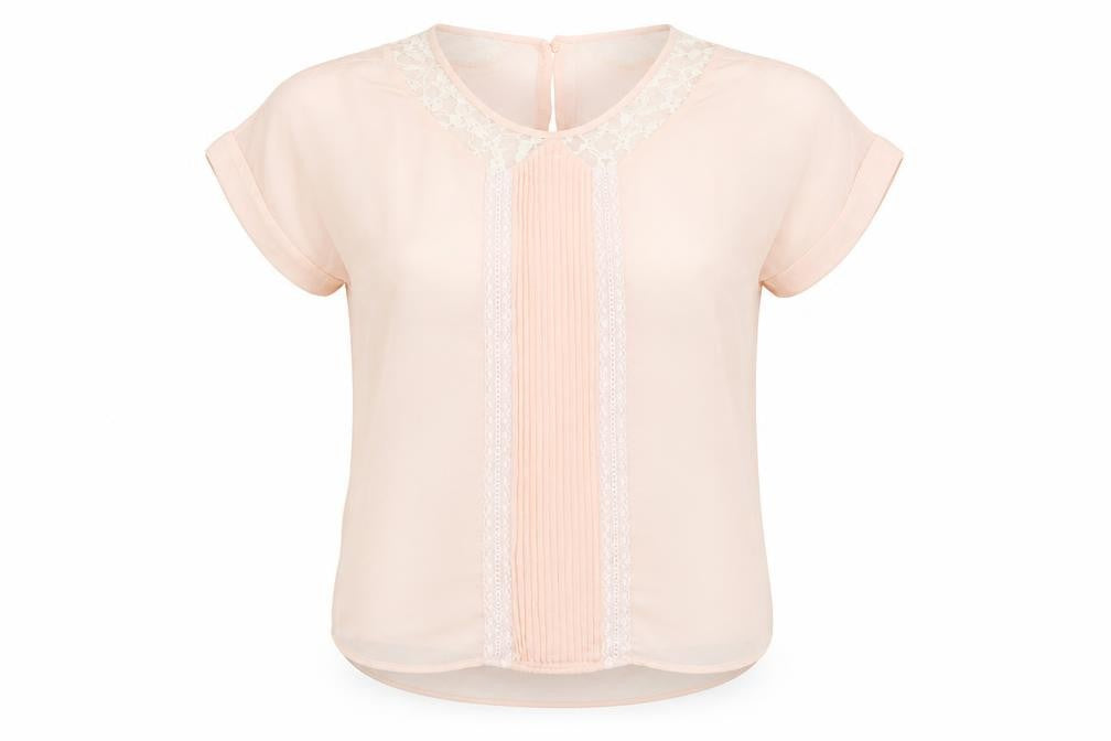 Front view of Dorothy Perkins women’s orange tunic blouse, size UK 12