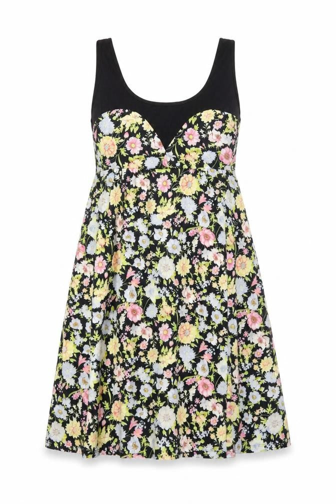Front view of Primark women’s multicoloured floral fit & flare, size UK 10