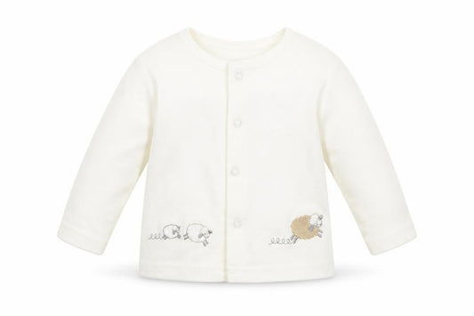 Front view of stering girls’ white basic t-shirt, size 0-3, months