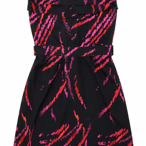 Miss Selfridge Womens Black Geometric  Fit & Flare  Size 10