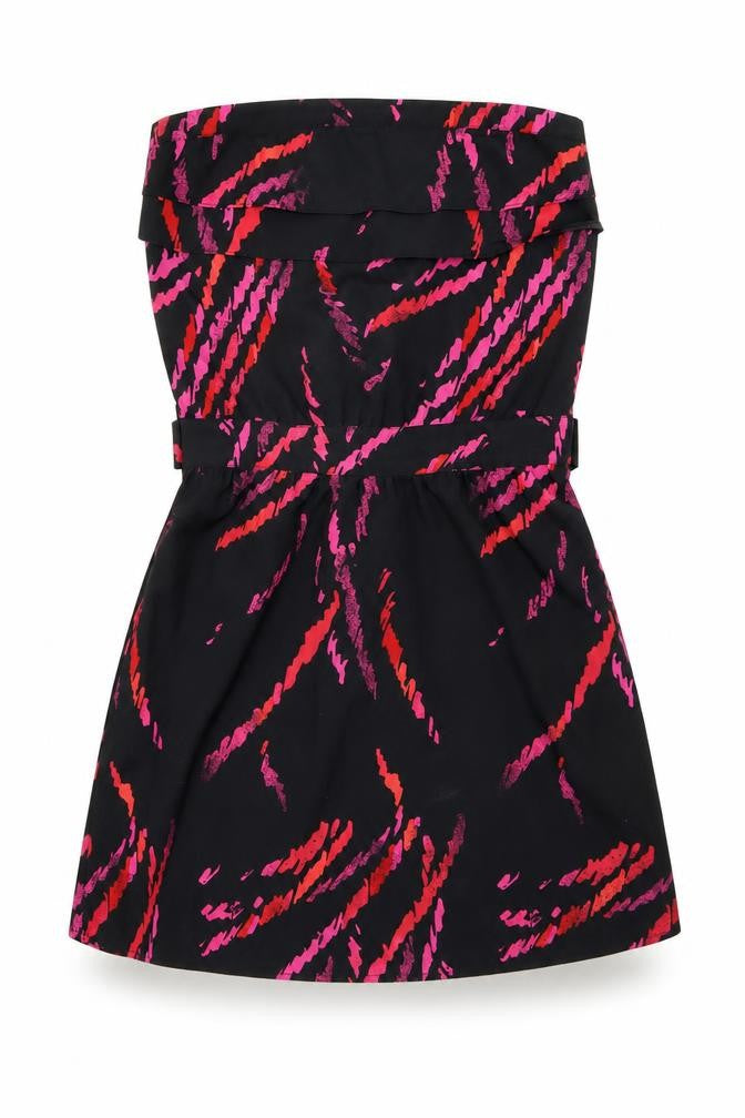 Miss Selfridge Womens Black Geometric  Fit & Flare  Size 10