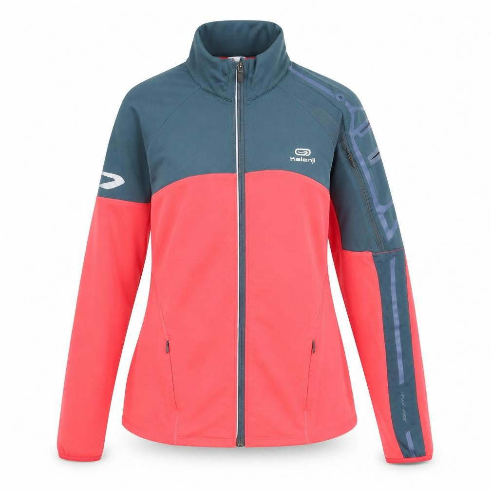 Front view of Decathlon women’s pink full zip jumper, size UK 10