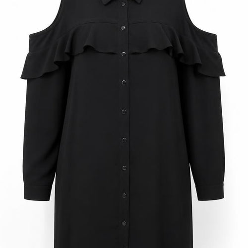 New Look Womens Black   Shirt Dress  Size 8  - cold shoulder