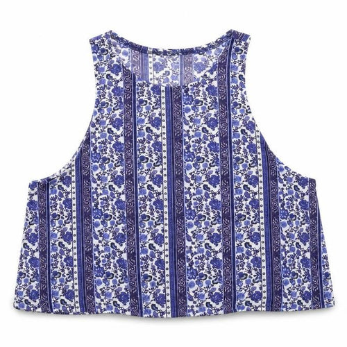 Divided by H&M Womens Blue Floral  Cropped Tank Size M