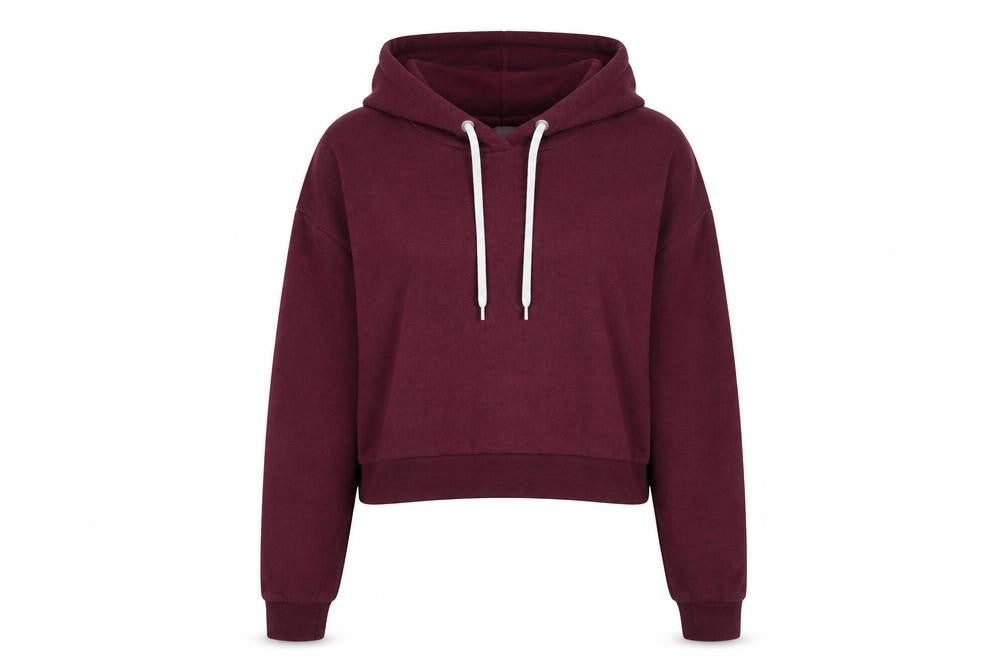 Front view of Divided by H&M women’s purple pullover hoodie, size M, - cropped