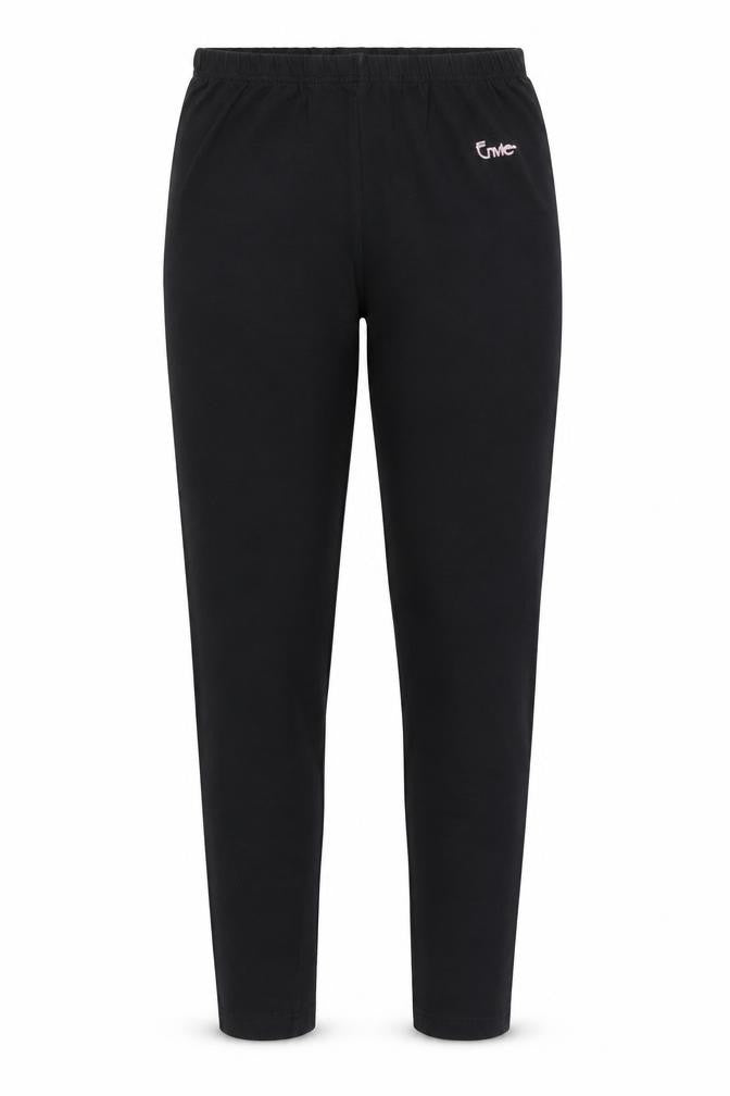 Front view of Envie women’s black compression leggings, size M, 25-inch leg