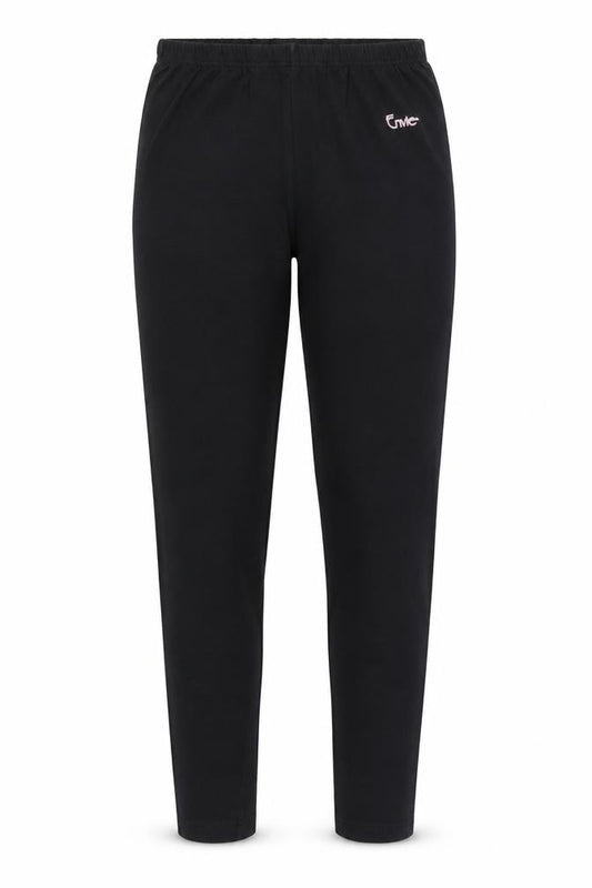 Front view of Envie women’s black compression leggings, size M, 25-inch leg