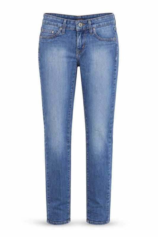 Front view of Rich & Skinny women’s blue denim skinny jeans, size UK 24, in, 30-inch leg