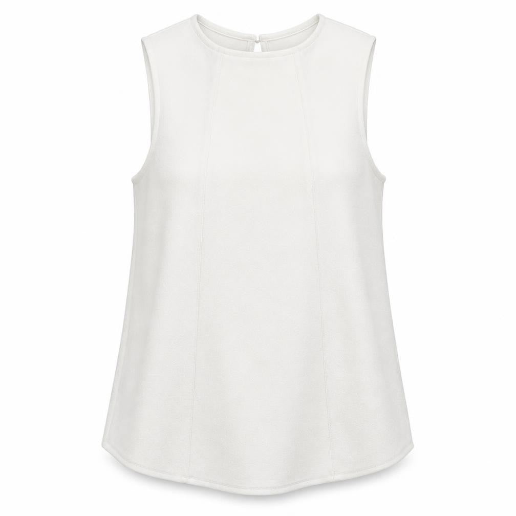Front view of Papaya women’s white basic tank, size UK 8