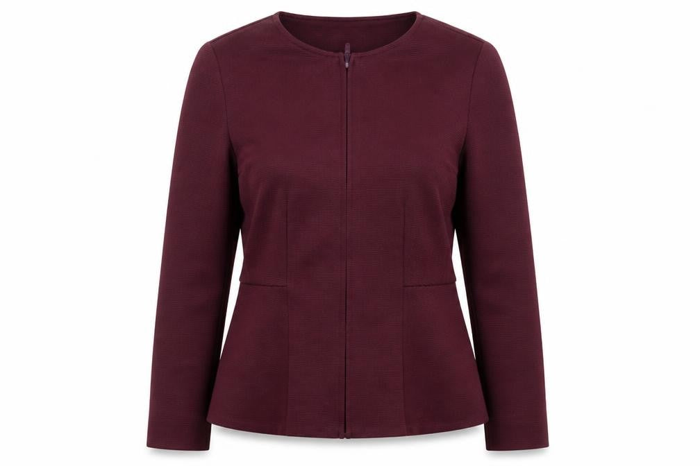 Front view of Papaya women’s purple jacket, size UK 8