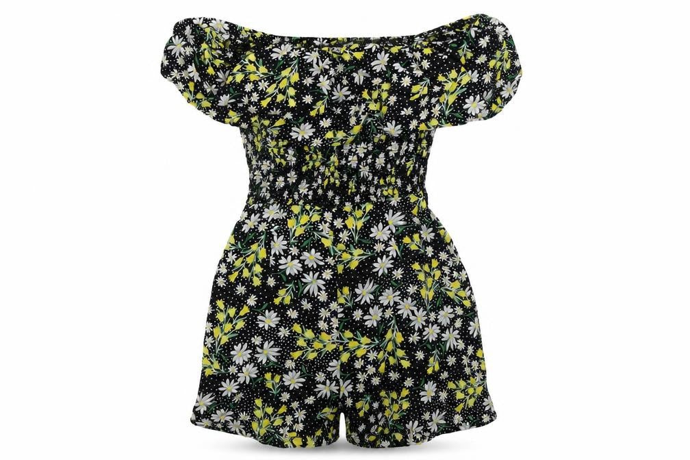ASOS  Womens Black Floral  Jumpsuit One-Piece Size 8