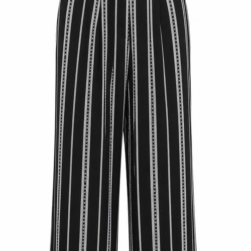 Topshop  Womens Black Striped  Trousers  Size 8 L22 in