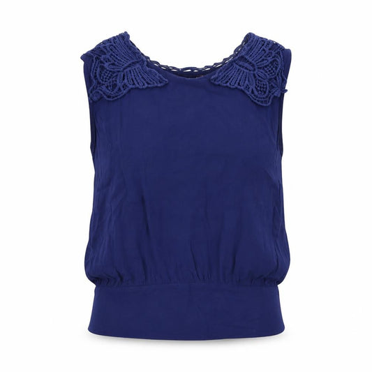 Front view of Purple women’s purple basic blouse, size UK 8