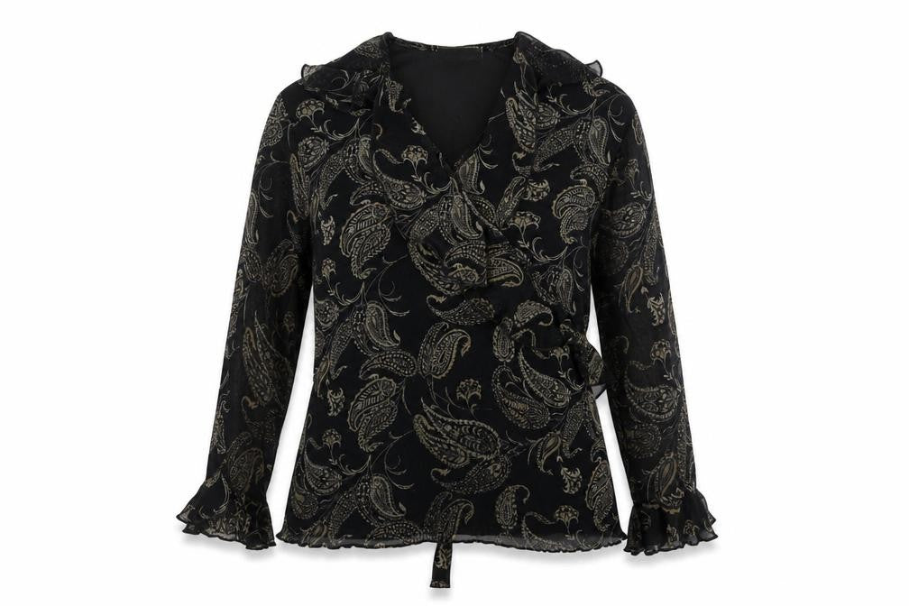 Front view of Bonmarché women’s black basic blouse, size M