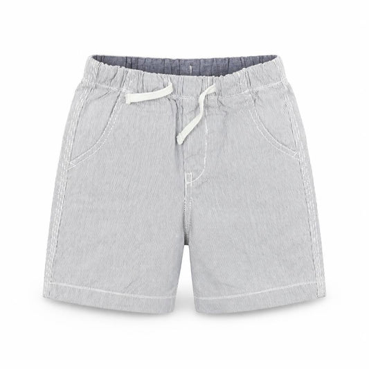 Front view of Gap girls’ white striped cut-off shorts, size 4, years