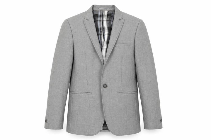 L'ART Mens Grey Jacket Suit Jacket Size 38