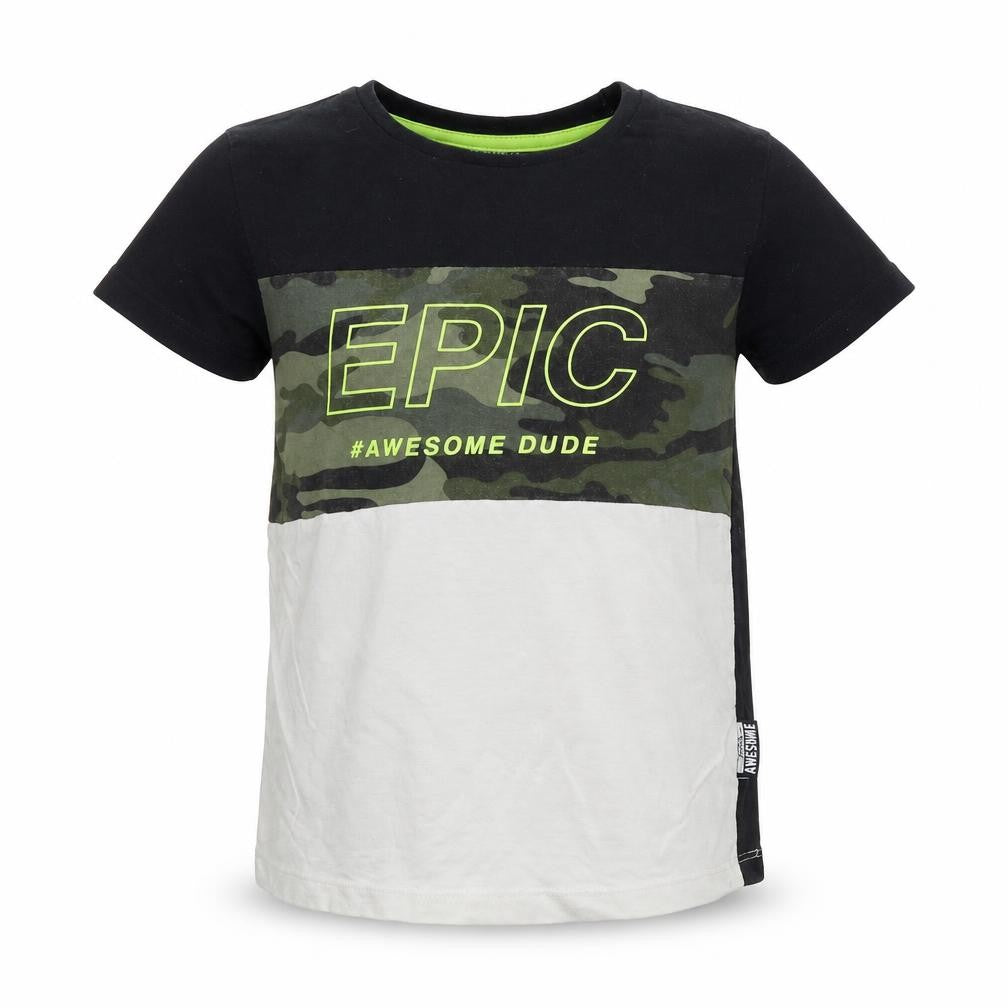 Front view of Primark boys’ multicoloured basic t-shirt, size 5-6, years