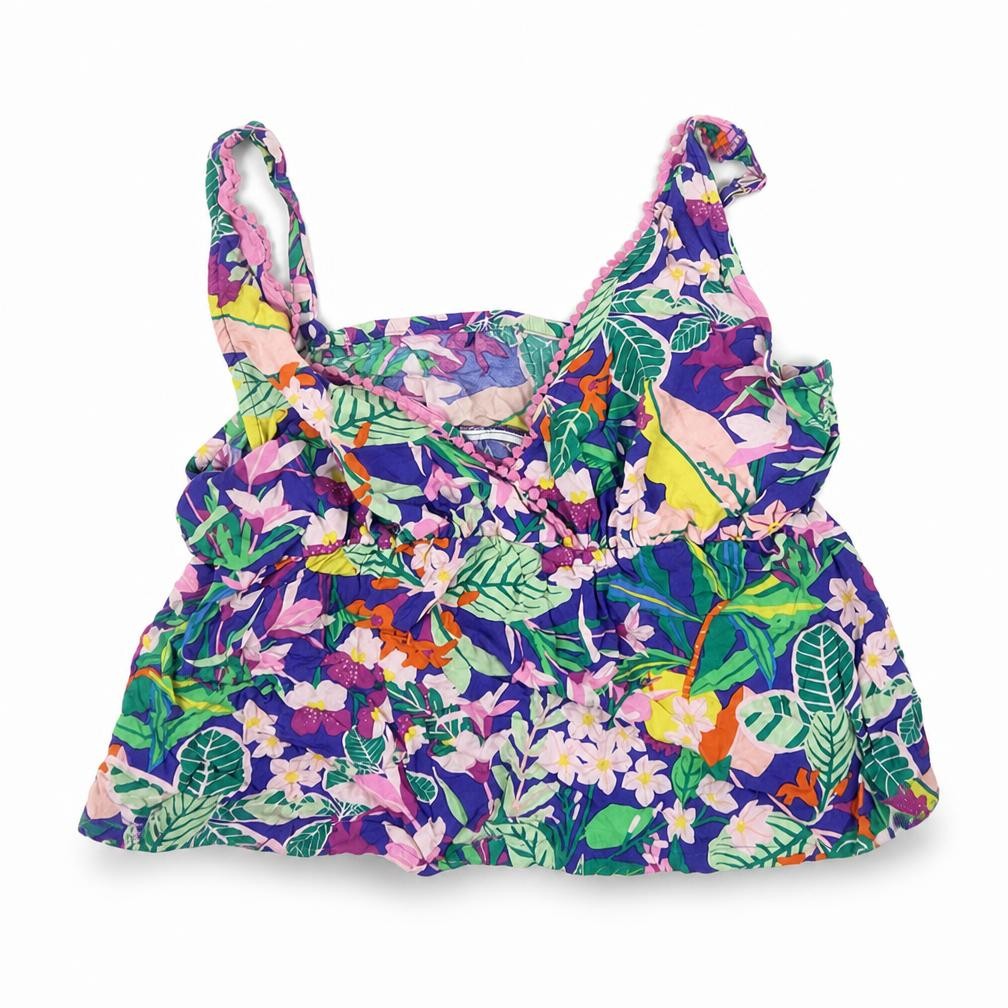 Front view of George girls’ multicoloured floral basic blouse, size 13, years