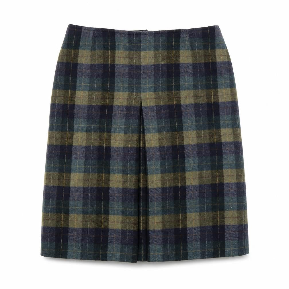 Preworn Womens Blue Plaid  Pleated Skirt Size L