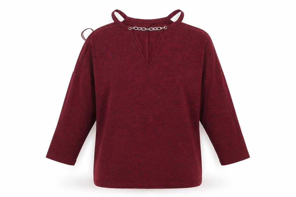 Front view of Select women’s red knit jumper, size UK 10