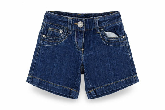 Front view of Next girls’ blue denim boyfriend shorts, size 3, years
