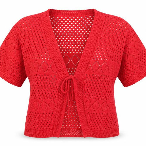 CHIC Womens Red  Knit Cardigan Jumper Size M