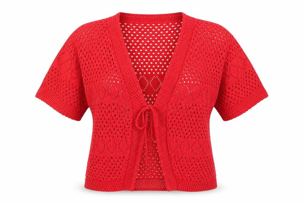 CHIC Womens Red  Knit Cardigan Jumper Size M