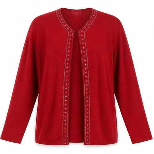 Fabrizio Womens Red  Knit Cardigan Jumper Size M