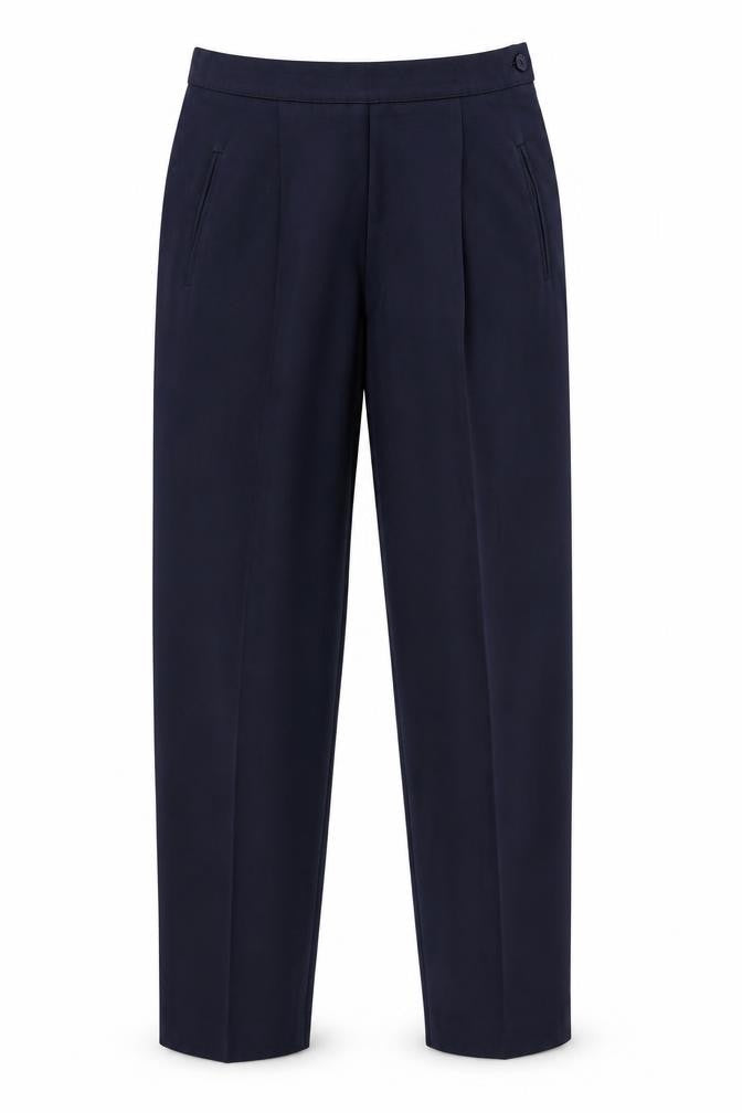 Front view of Richards women’s blue trousers, size UK 12, 28-inch leg