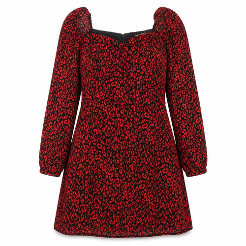 Bershka Womens Red Animal Print  A-Line  Size L