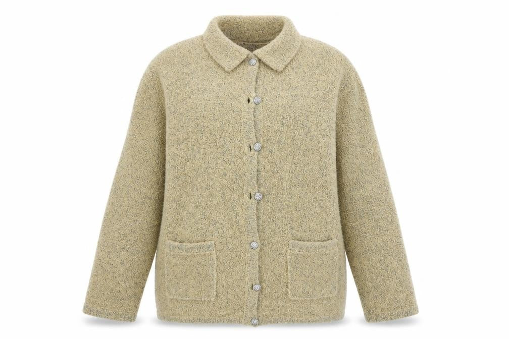 Front view of EWM women’s beige jacket, size XL