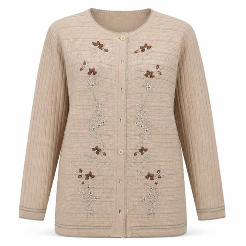 Cozzi Womens Beige   Cardigan Jumper One Size