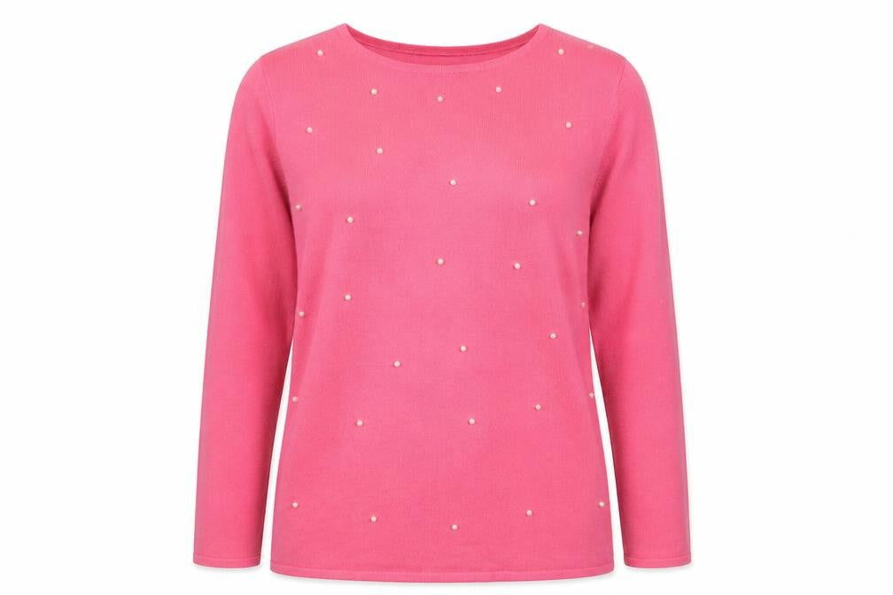 Bonmarché Womens Pink  Knit Pullover Jumper Size 14