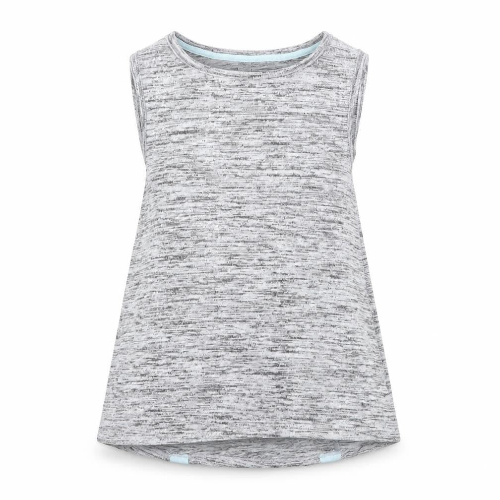 Front view of RElfex girls’ grey jersey basic t-shirt, size 7-8, years