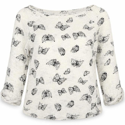 New Look Womens Ivory  Knit Pullover Jumper Size 8  - Butterflies