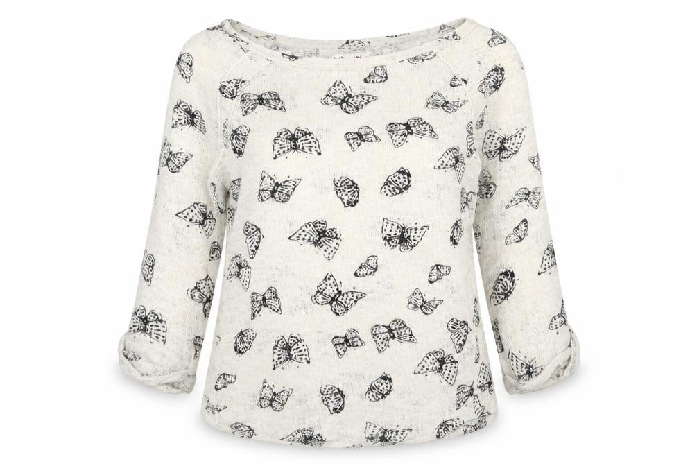 New Look Womens Ivory  Knit Pullover Jumper Size 8  - Butterflies