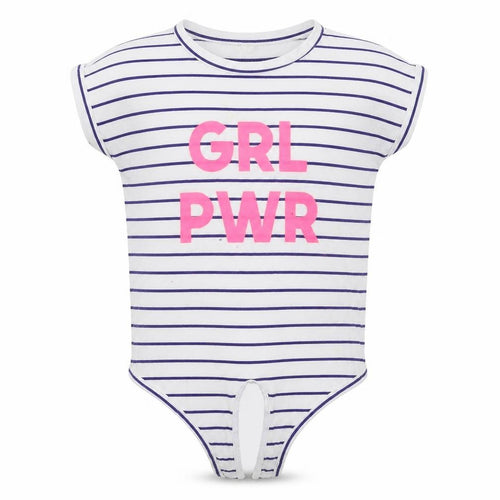 M&Co Girls White Striped  Basic T-Shirt Size 6-7 Years