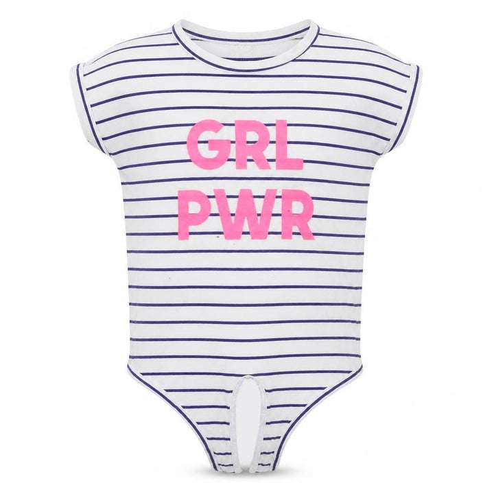 M&Co Girls White Striped Basic T-Shirt Size 6-7 Years
