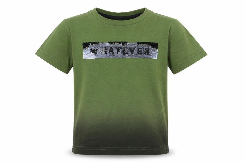Front view of Tu boys’ green basic t-shirt, size 3, years