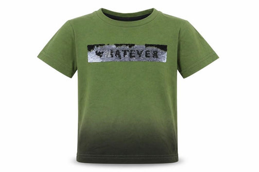 Front view of Tu boys’ green basic t-shirt, size 3, years