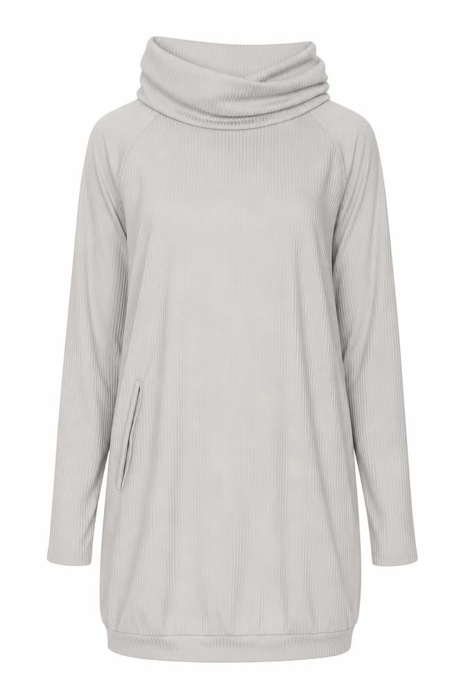 Front view of women’s grey shift, size M