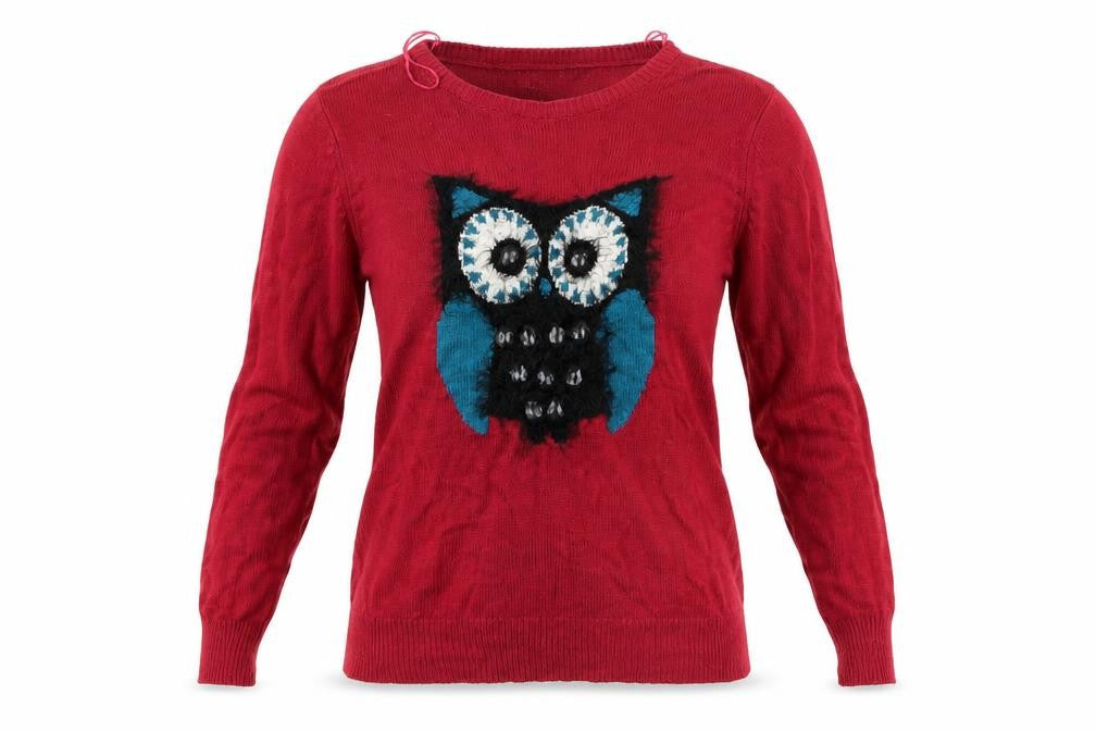 Preworn Womens Red Animal Print  Pullover Jumper Size S  - Christmas Jumper
