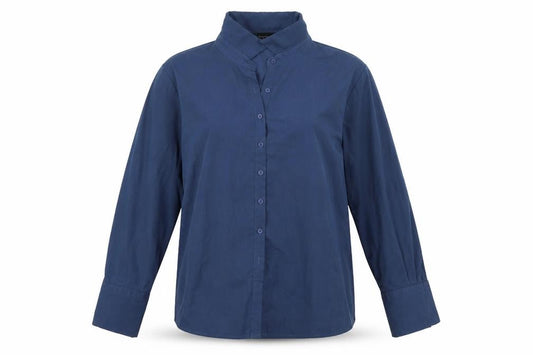 Front view of PRETTYLITTLETHING women’s blue basic button-up one size