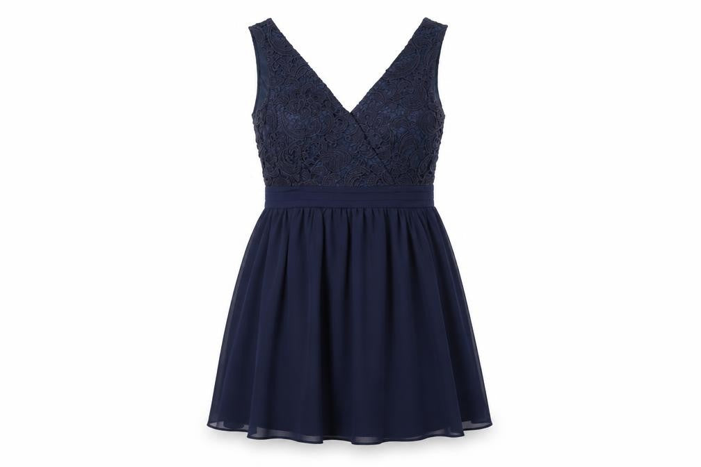 Front view of sambara women’s blue a-line, size UK 8