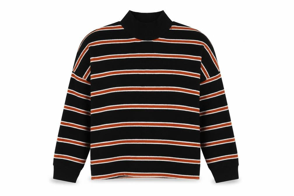 Front view of Primark women’s black striped jumper, size S