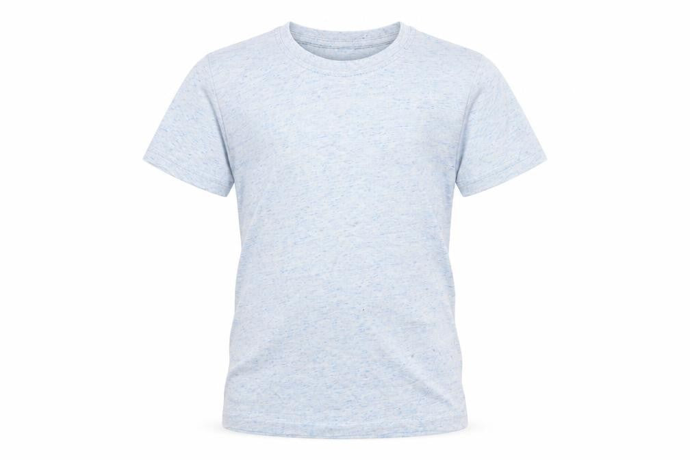 Front view of Lily & Dan boys’ blue basic t-shirt, size 5-6, years