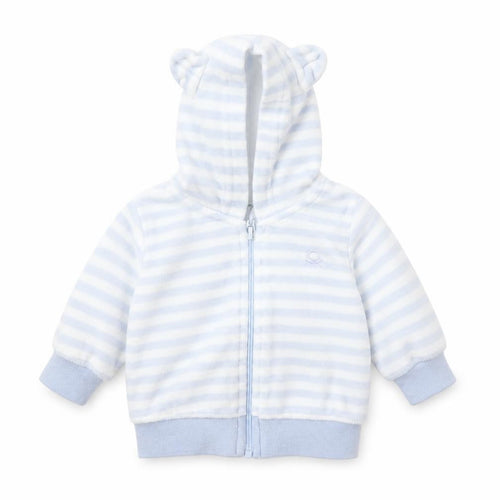 Benetton Boys Blue Striped  Full Zip Jumper Size 0-3 Months