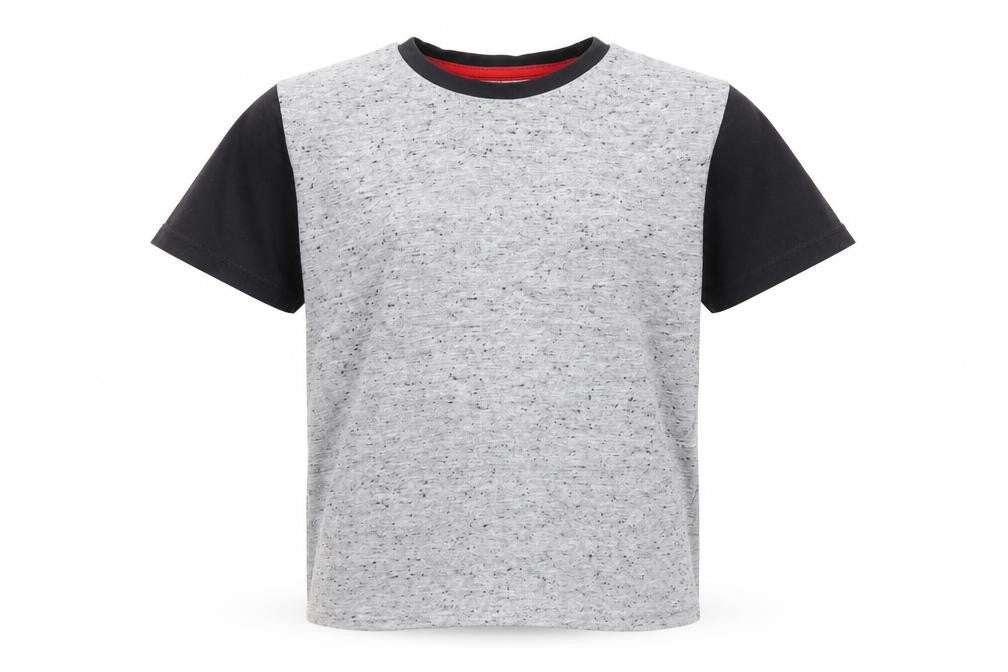 Front view of Preworn boys’ grey basic t-shirt, size 7, years